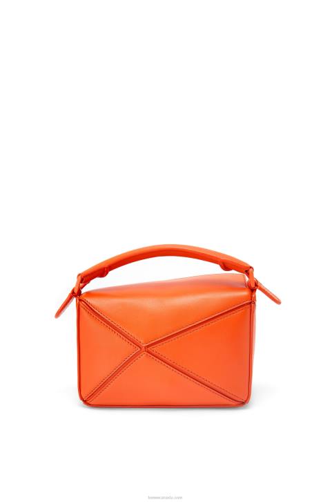 Loewe Mini Puzzle bag in satin calfskin 688V271 Women Orange
