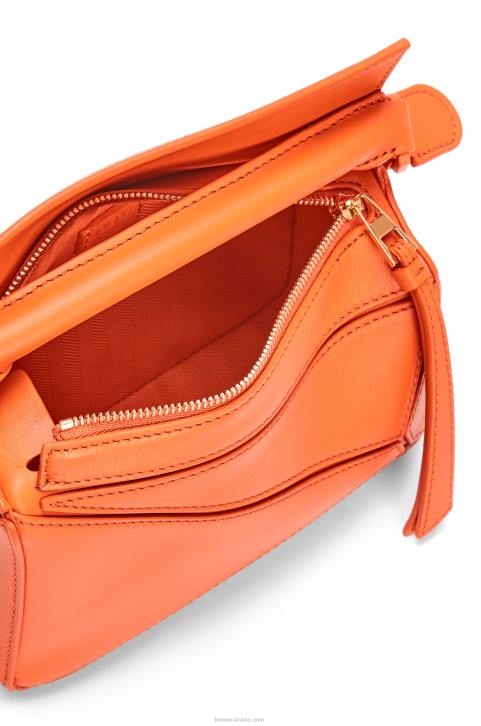 Loewe Mini Puzzle bag in satin calfskin 688V271 Women Orange