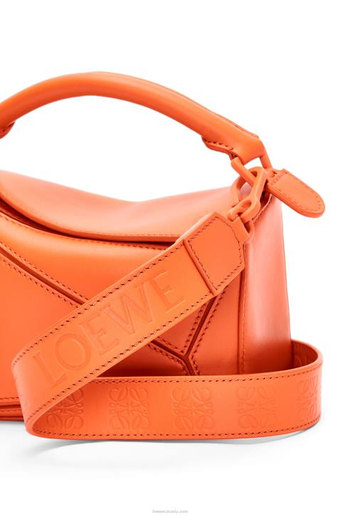 Loewe Mini Puzzle bag in satin calfskin 688V271 Women Orange