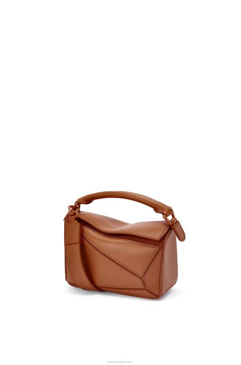 Loewe Mini Puzzle bag in satin calfskin 688V273 Women Pecan
