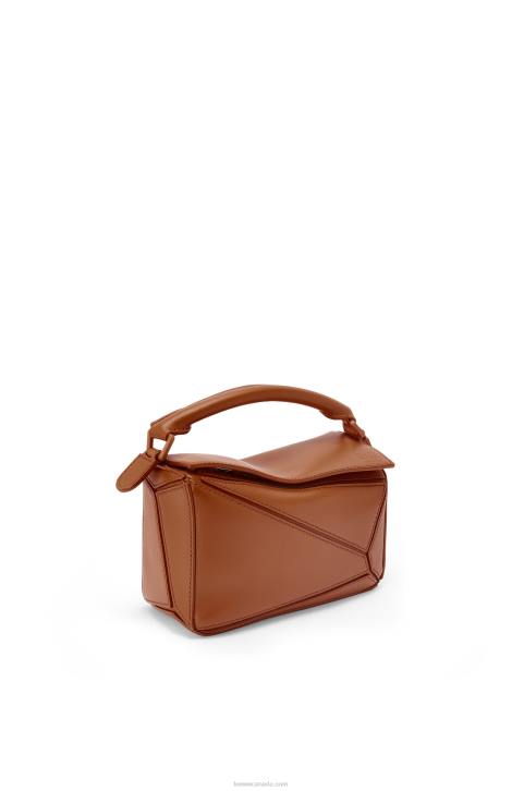 Loewe Mini Puzzle bag in satin calfskin 688V273 Women Pecan