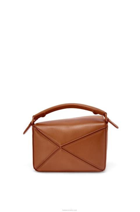 Loewe Mini Puzzle bag in satin calfskin 688V273 Women Pecan