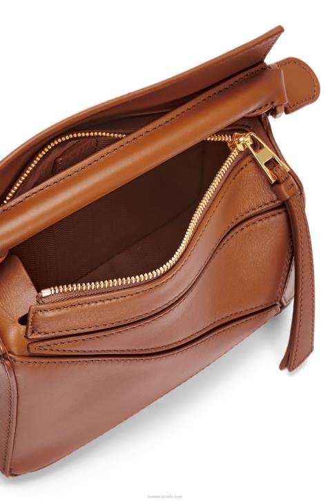 Loewe Mini Puzzle bag in satin calfskin 688V273 Women Pecan