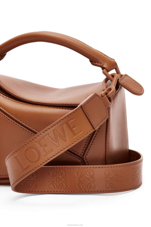 Loewe Mini Puzzle bag in satin calfskin 688V273 Women Pecan