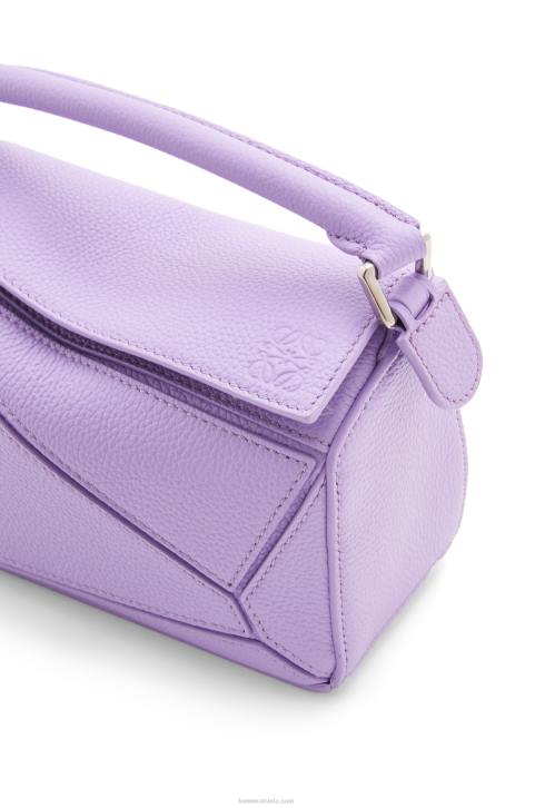 Loewe Mini Puzzle bag in soft grained calfskin 688V199 Women Light Mauve