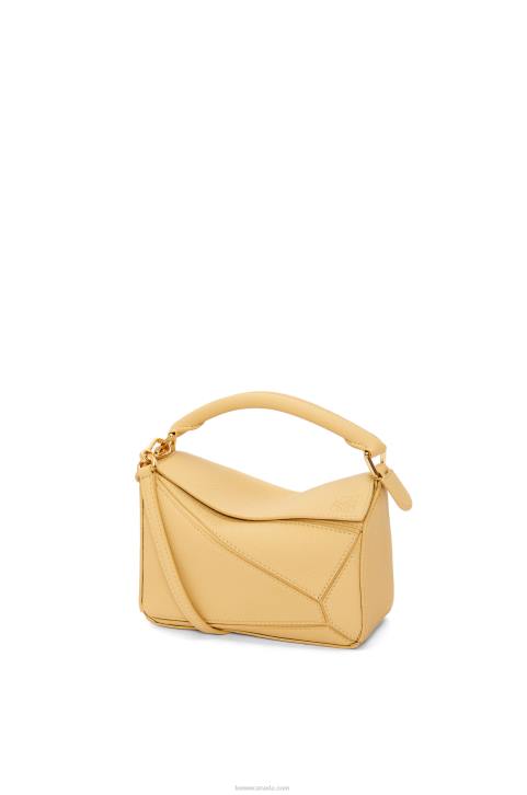 Loewe Mini Puzzle bag in soft grained calfskin 688V234 Women Dark Butter