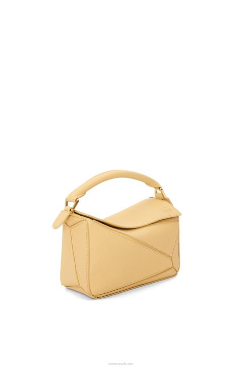 Loewe Mini Puzzle bag in soft grained calfskin 688V234 Women Dark Butter