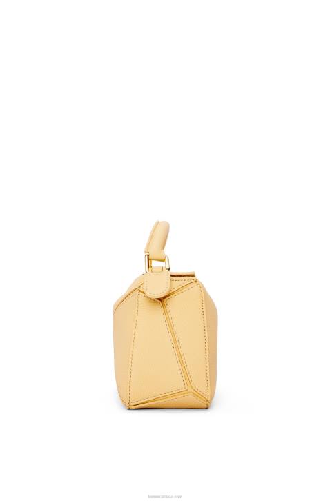 Loewe Mini Puzzle bag in soft grained calfskin 688V234 Women Dark Butter
