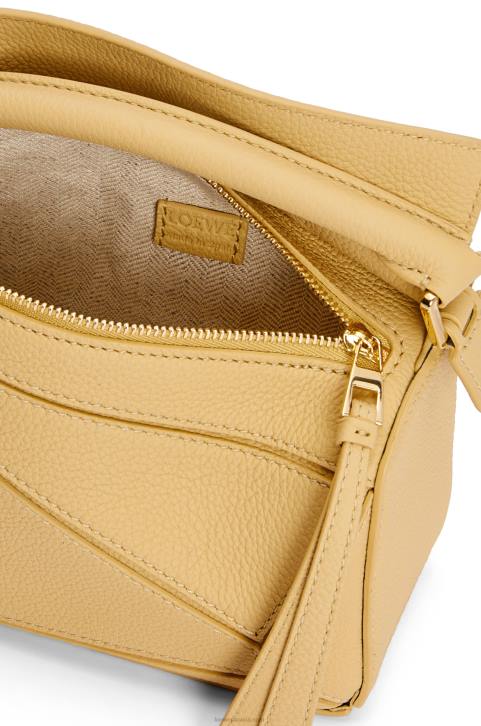 Loewe Mini Puzzle bag in soft grained calfskin 688V234 Women Dark Butter