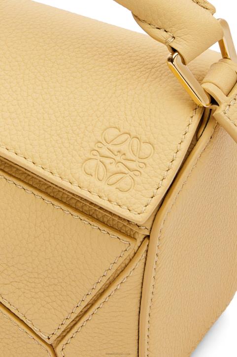 Loewe Mini Puzzle bag in soft grained calfskin 688V234 Women Dark Butter