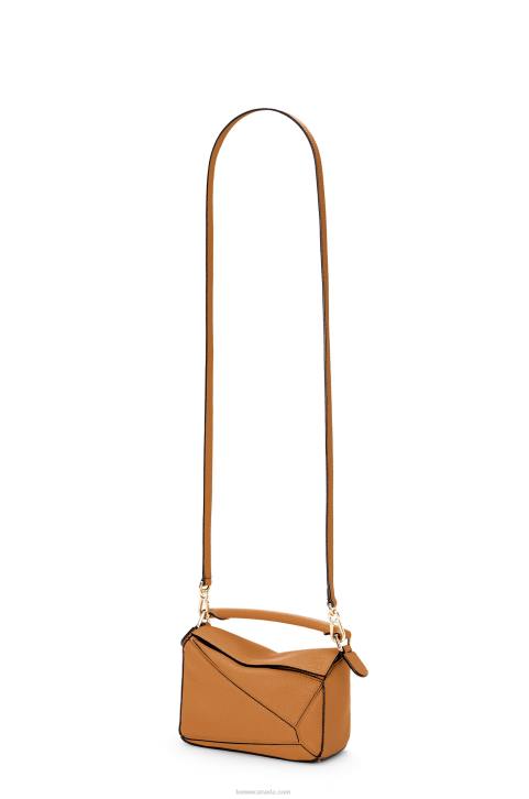 Loewe Mini Puzzle bag in soft grained calfskin 688V299 Women Light Caramel
