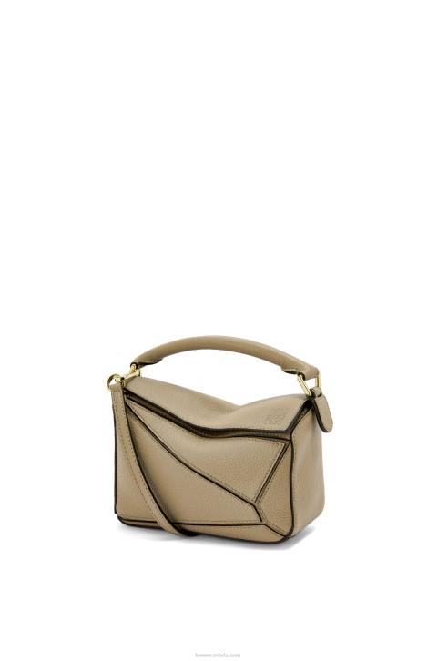 Loewe Mini Puzzle bag in soft grained calfskin 688V560 Women Artichoke Green