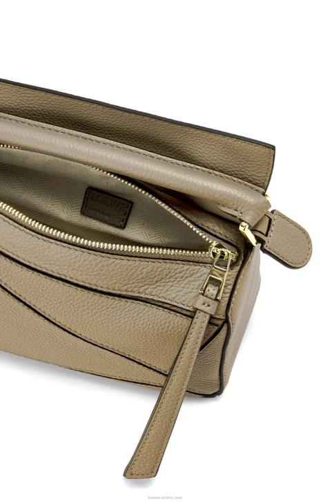 Loewe Mini Puzzle bag in soft grained calfskin 688V560 Women Artichoke Green