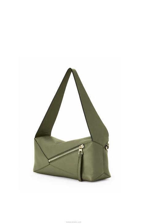 Loewe Puzzle Hobo bag in nappa calfskin 688V471 Women Avocado Green