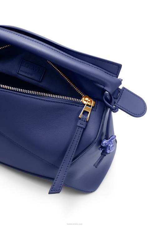 Loewe Small Puzzle Edge bag in satin calfskin 688V531 Women Deep Purple Glaze