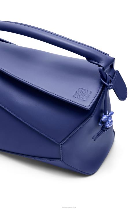 Loewe Small Puzzle Edge bag in satin calfskin 688V531 Women Deep Purple Glaze