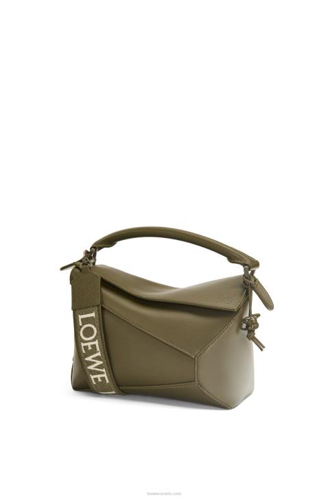 Loewe Small Puzzle Edge bag in satin calfskin 688V536 Women Tea Dust Glaze