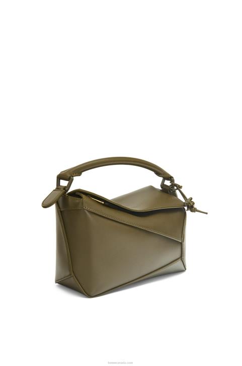 Loewe Small Puzzle Edge bag in satin calfskin 688V536 Women Tea Dust Glaze