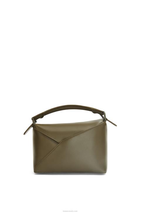 Loewe Small Puzzle Edge bag in satin calfskin 688V536 Women Tea Dust Glaze