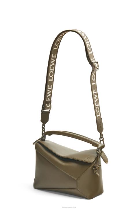 Loewe Small Puzzle Edge bag in satin calfskin 688V536 Women Tea Dust Glaze