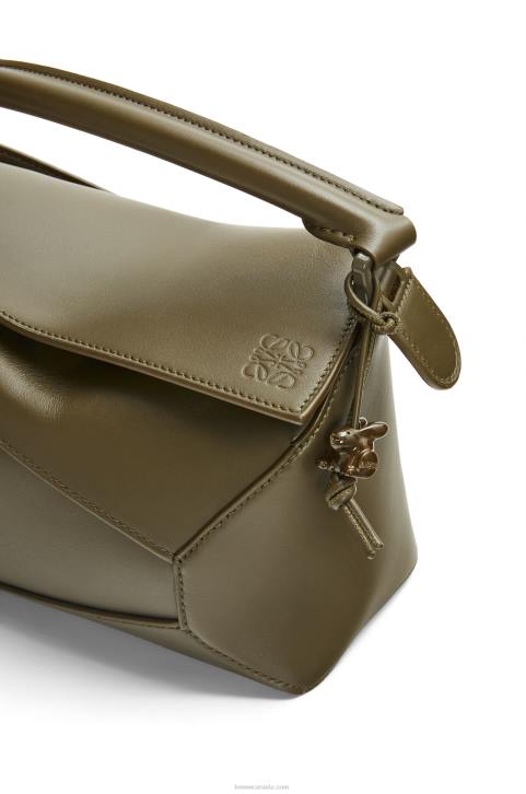Loewe Small Puzzle Edge bag in satin calfskin 688V536 Women Tea Dust Glaze