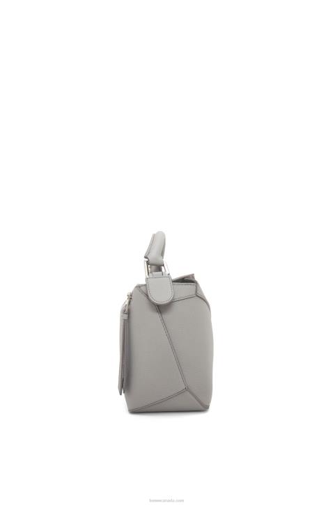 Loewe Small Puzzle Edge bag in soft grained calfskin 688V366 Women Pearl Grey