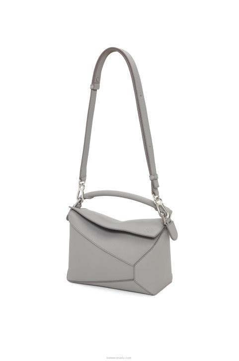 Loewe Small Puzzle Edge bag in soft grained calfskin 688V366 Women Pearl Grey
