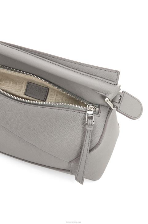 Loewe Small Puzzle Edge bag in soft grained calfskin 688V366 Women Pearl Grey