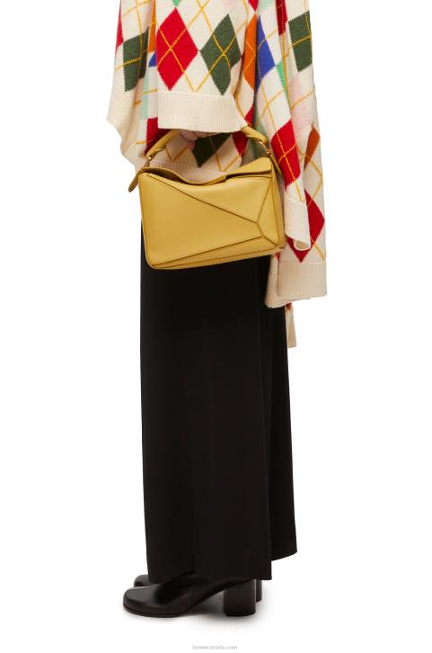 Loewe Small Puzzle bag in classic calfskin 688V365 Women Bright Ochre