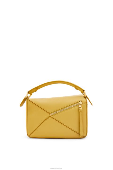 Loewe Small Puzzle bag in classic calfskin 688V365 Women Bright Ochre