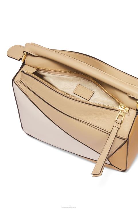 Loewe Small Puzzle bag in classic calfskin 688V396 Women Dusty Beige/Soft White