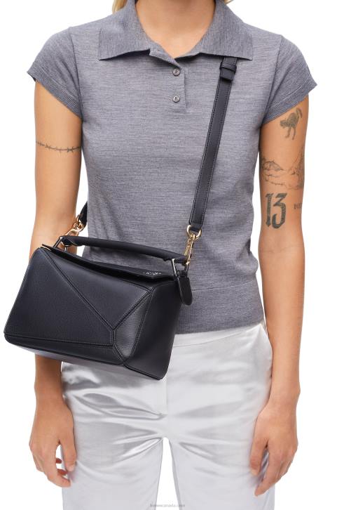 Loewe Small Puzzle bag in classic calfskin 688V478 Women Black