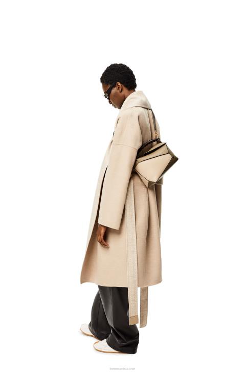 Loewe Small Puzzle bag in classic calfskin 688V497 Women Ochre/Soft White