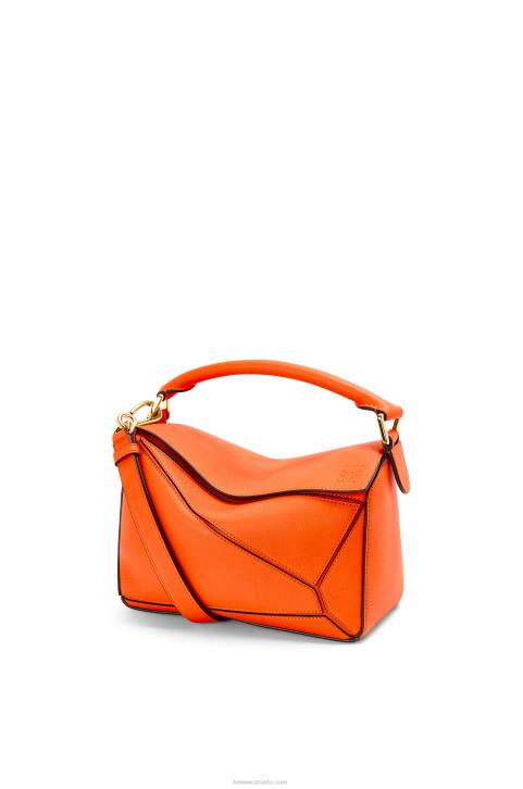 Loewe Small Puzzle bag in classic calfskin 688V501 Women Orange