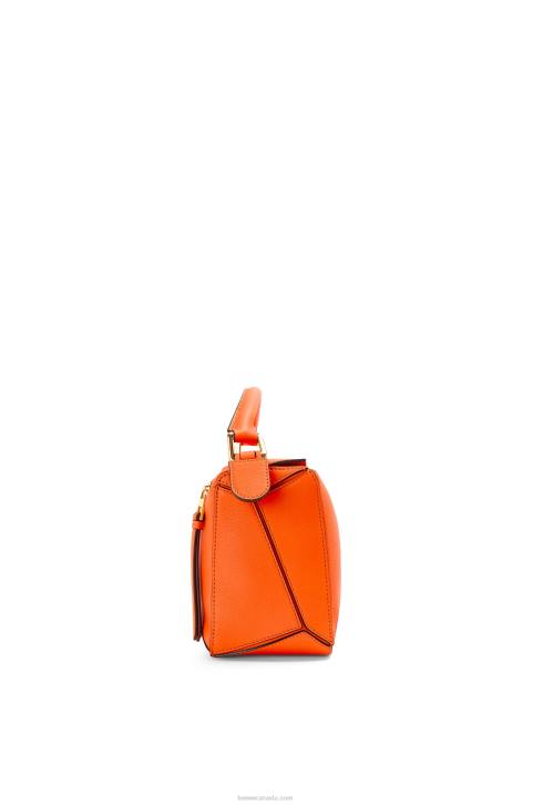 Loewe Small Puzzle bag in classic calfskin 688V501 Women Orange