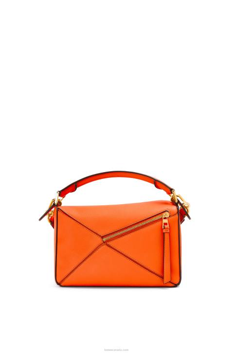Loewe Small Puzzle bag in classic calfskin 688V501 Women Orange