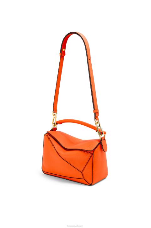 Loewe Small Puzzle bag in classic calfskin 688V501 Women Orange