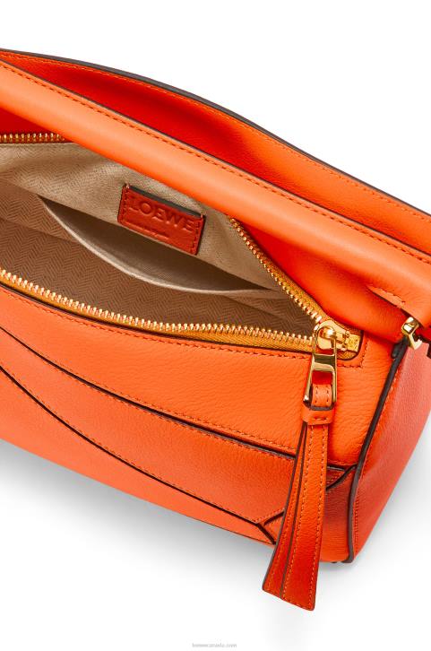 Loewe Small Puzzle bag in classic calfskin 688V501 Women Orange