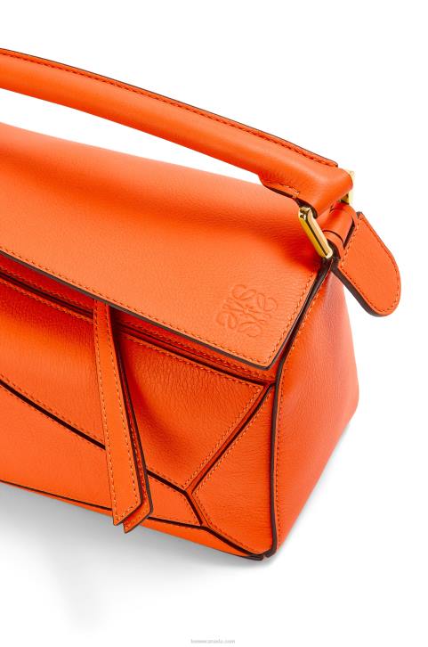 Loewe Small Puzzle bag in classic calfskin 688V501 Women Orange