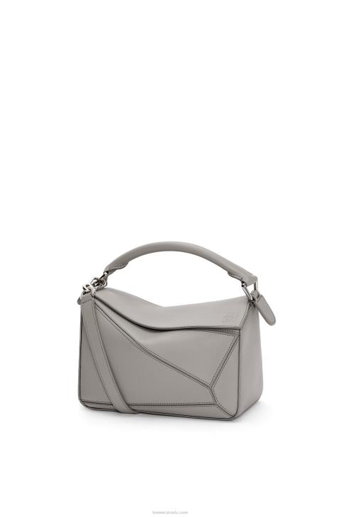 Loewe Small Puzzle bag in classic calfskin 688V537 Women Pearl Grey