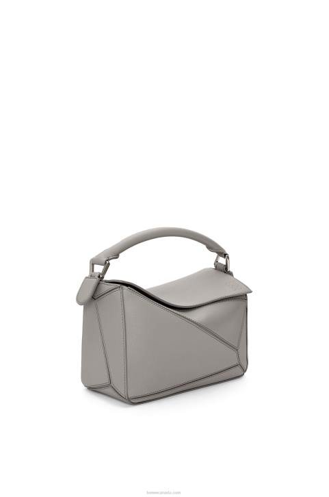 Loewe Small Puzzle bag in classic calfskin 688V537 Women Pearl Grey