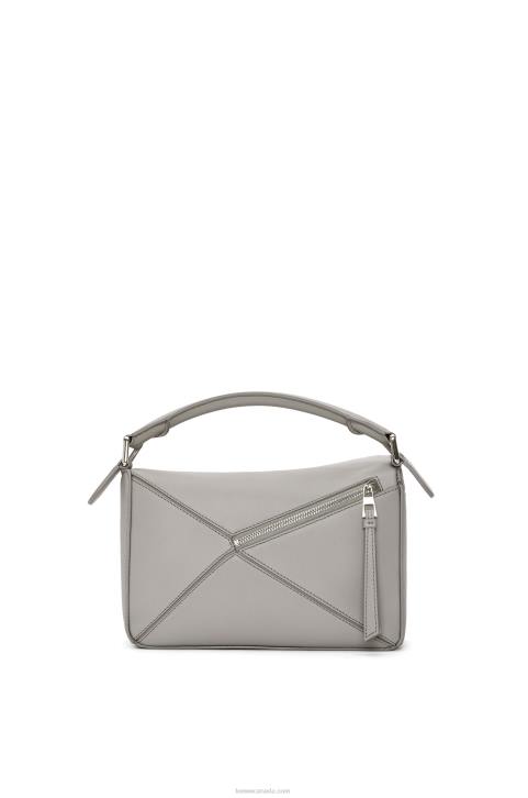 Loewe Small Puzzle bag in classic calfskin 688V537 Women Pearl Grey