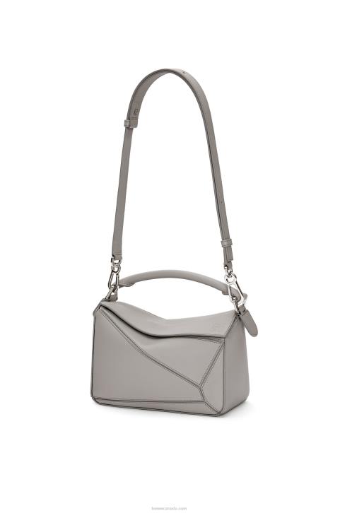 Loewe Small Puzzle bag in classic calfskin 688V537 Women Pearl Grey