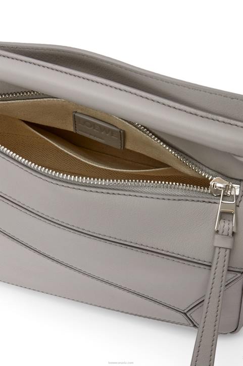Loewe Small Puzzle bag in classic calfskin 688V537 Women Pearl Grey
