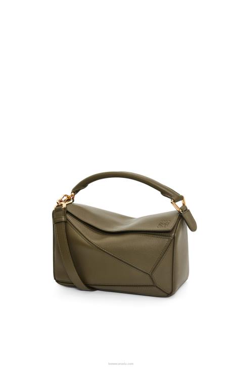 Loewe Small Puzzle bag in classic calfskin 688V542 Women Dark Khaki Green