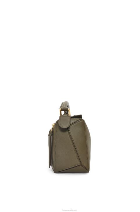Loewe Small Puzzle bag in classic calfskin 688V542 Women Dark Khaki Green