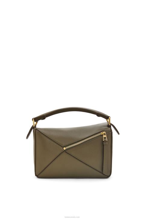 Loewe Small Puzzle bag in classic calfskin 688V542 Women Dark Khaki Green