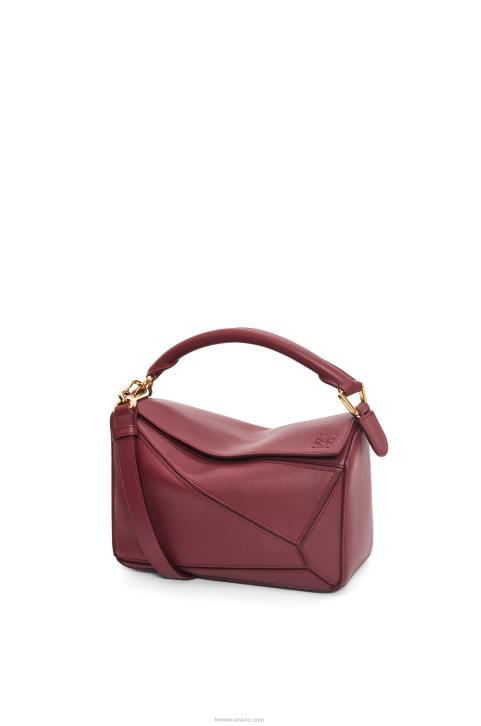 Loewe Small Puzzle bag in classic calfskin 688V544 Women Wild Berry
