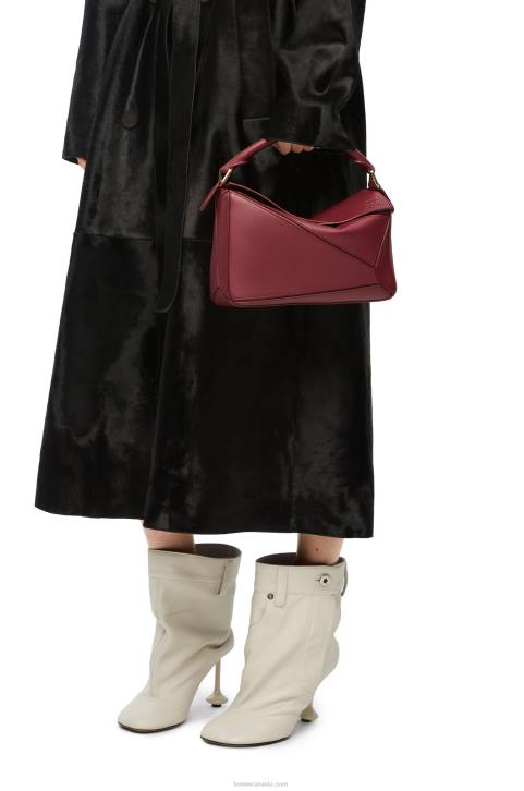 Loewe Small Puzzle bag in classic calfskin 688V544 Women Wild Berry