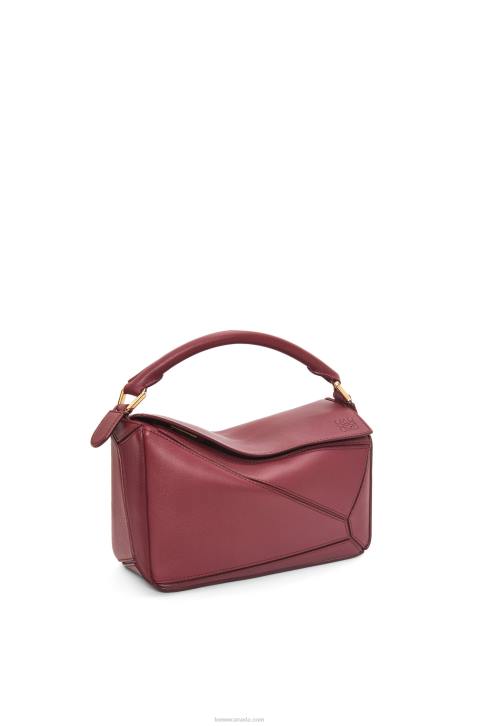 Loewe Small Puzzle bag in classic calfskin 688V544 Women Wild Berry
